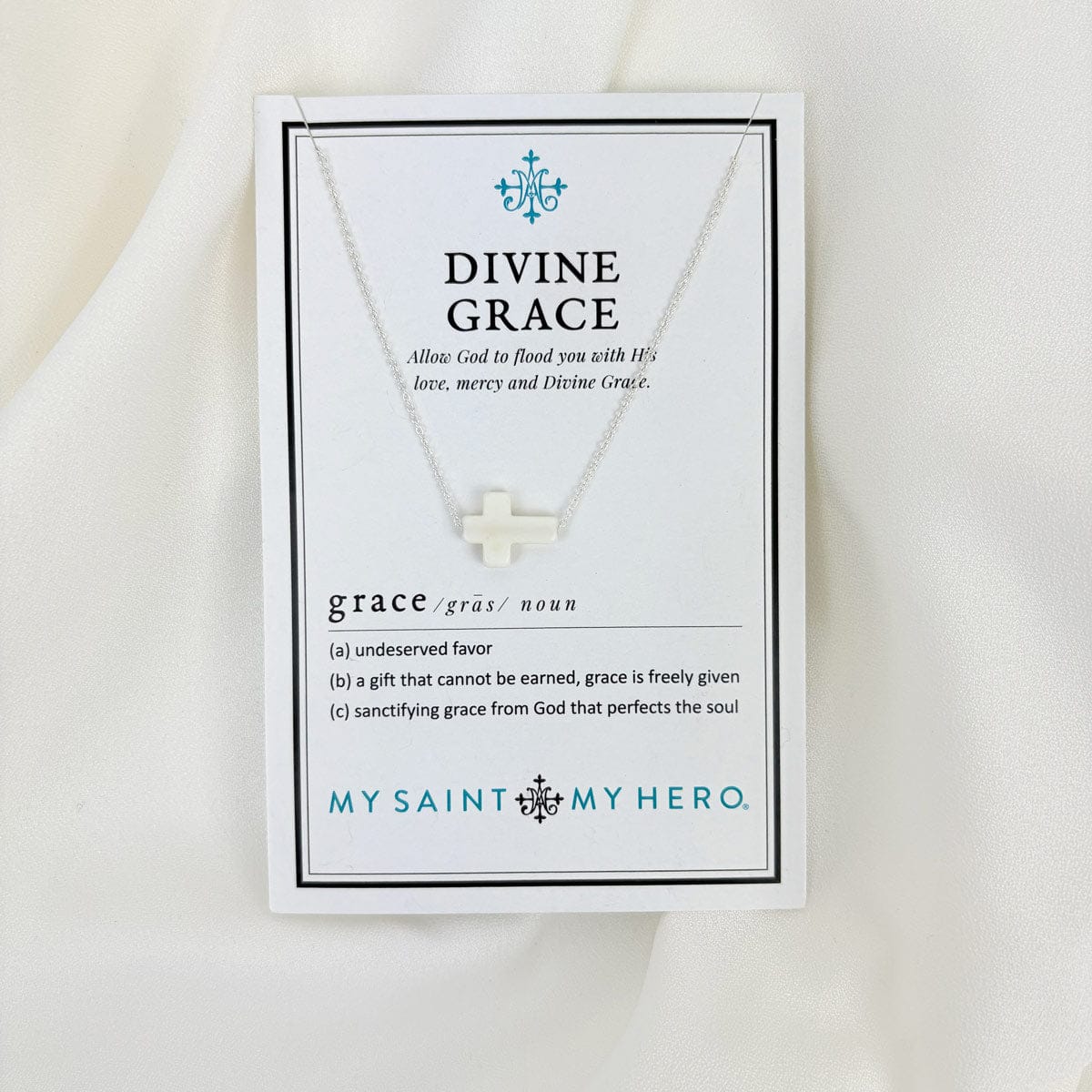 Divine Grace White Howlite Cross Necklace