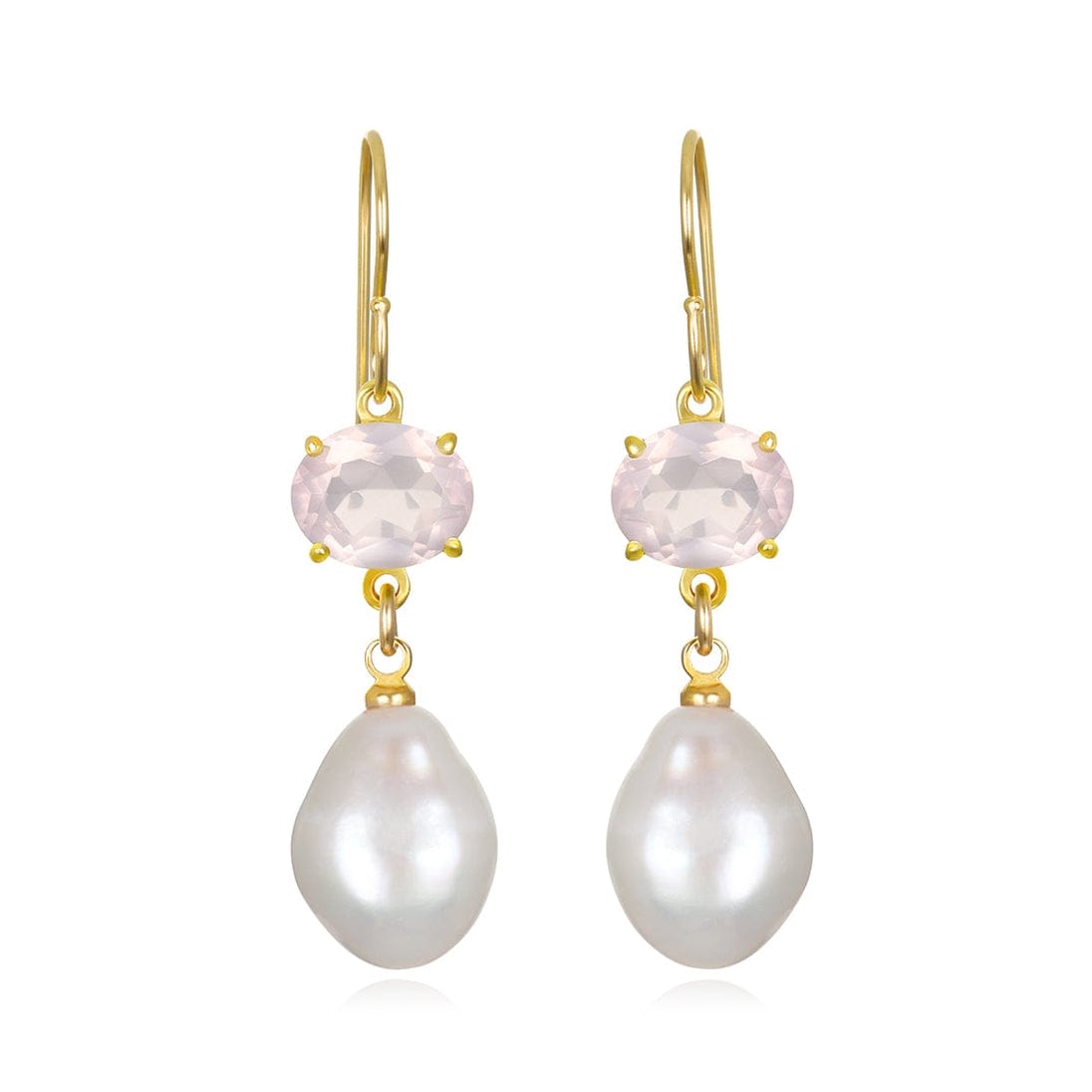 Amelia Rose Jewelry Baroque Pearl & Rose Quartz Dangles - Little Miss Muffin Children & Home