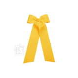 Beyond Creations 4.5" Flat Bow with 7" Streamers on Alligator Clip in Bright Yellow