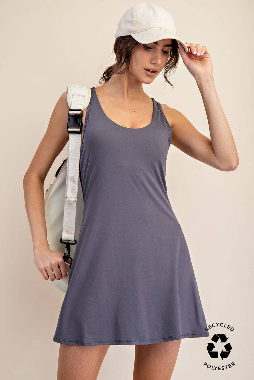 Tennis Romper Dress in Titanium