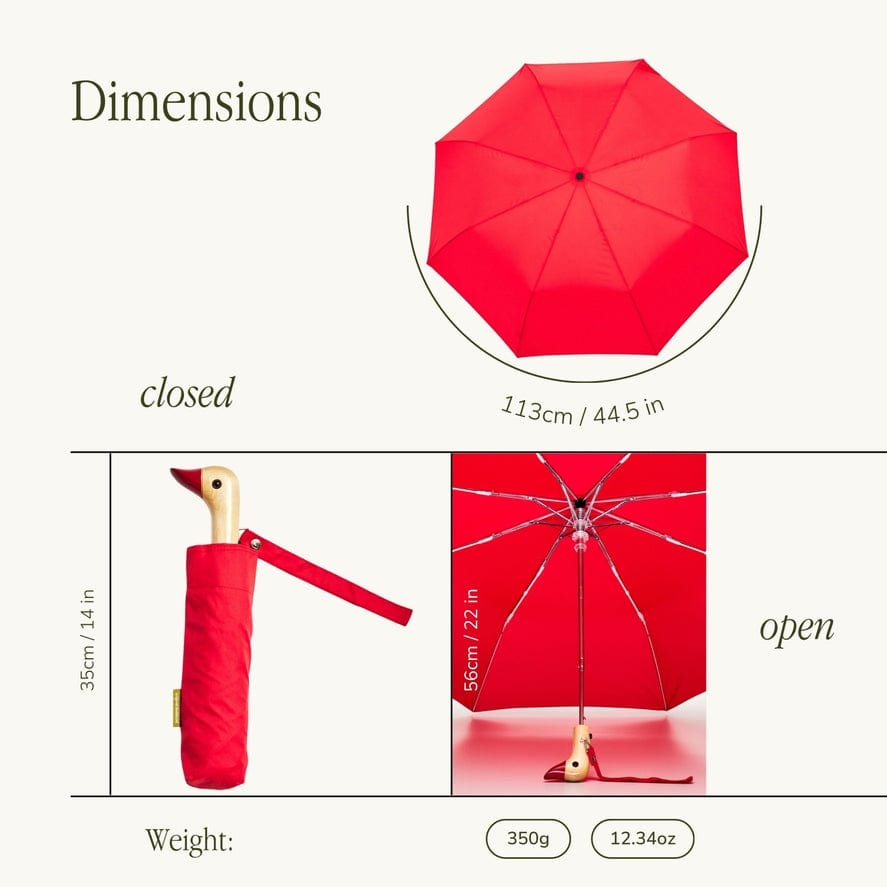 Original Duckhead Red Compact Eco-Friendly Umbrella - Little Miss Muffin Children & Home