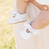 Toasted Bright White Knotted Bow Baby Shoe