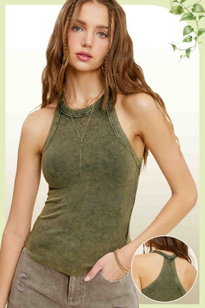 La Miel La Miel Mineral Washed Y-Back All Season Tank Top - Little Miss Muffin Children & Home