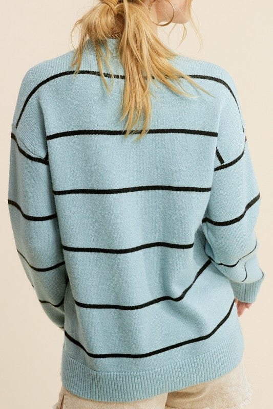 La Miel La Miel Loose Fit Striped Long Sleeve Sweater - Little Miss Muffin Children & Home