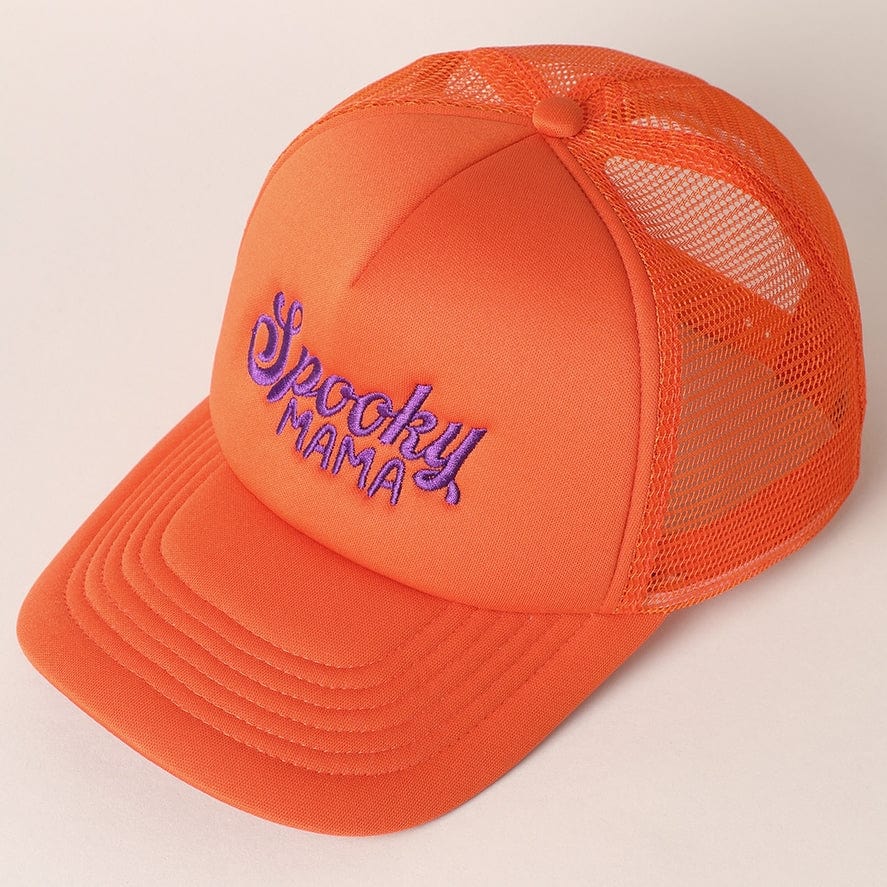 Fashion City Spooky Mama Embroidered Mesh Back Trucker Hat - Little Miss Muffin Children & Home