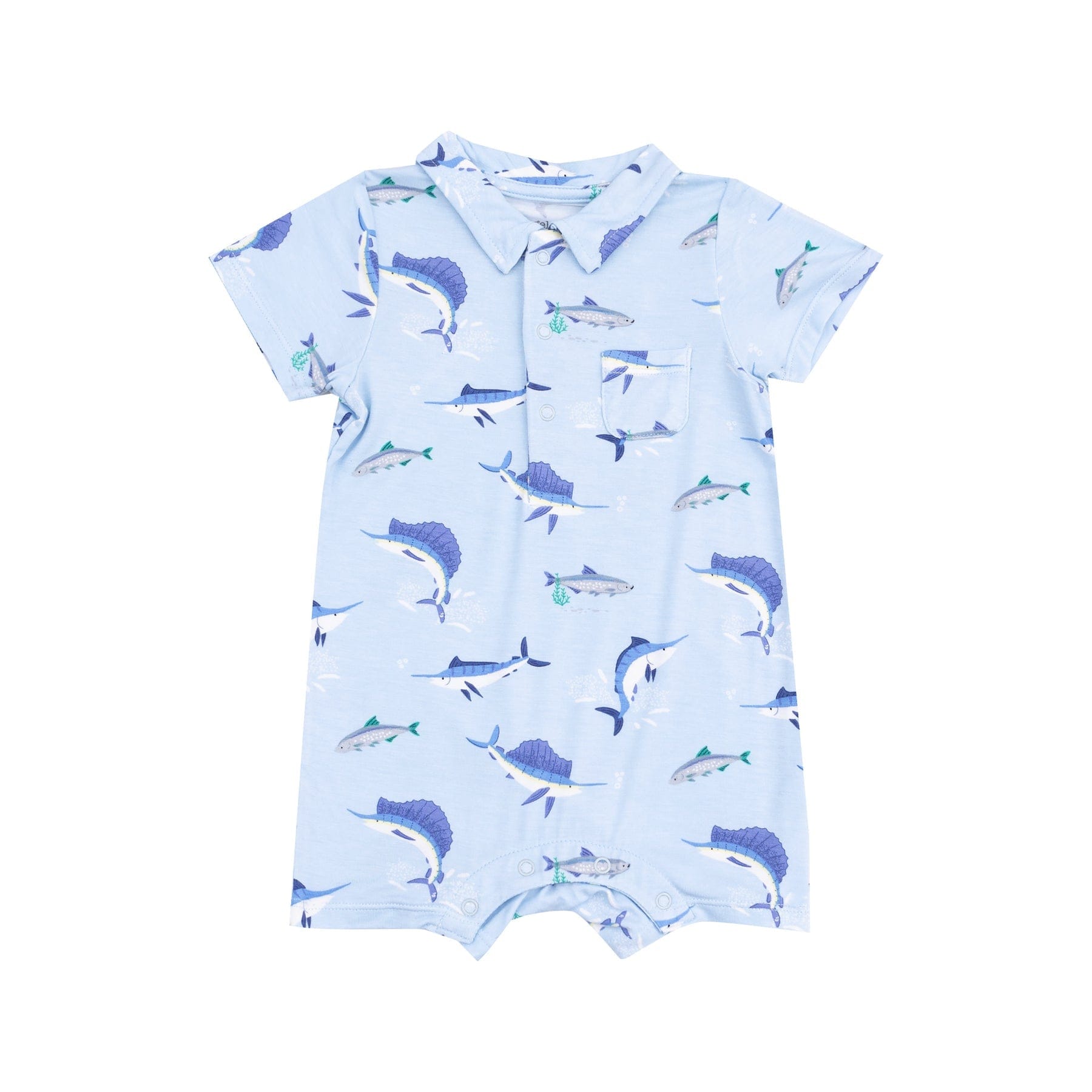 Angel Dear Angel Dear Deep Sea Fishing Blue Polo Shortie - Little Miss Muffin Children & Home