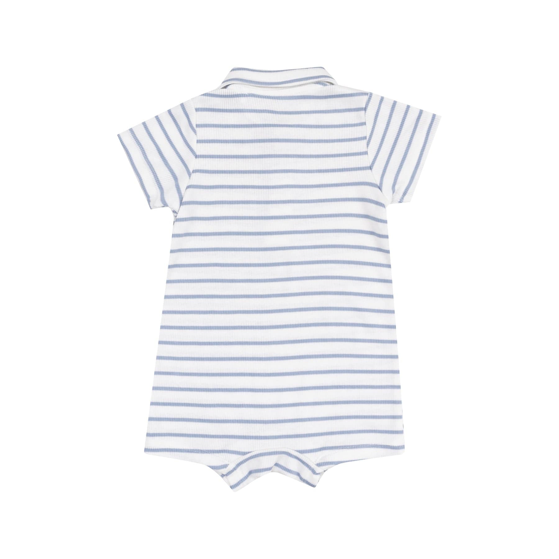Angel Dear Angel Dear French Stripe Dusty Blue Polo Shortie - Little Miss Muffin Children & Home