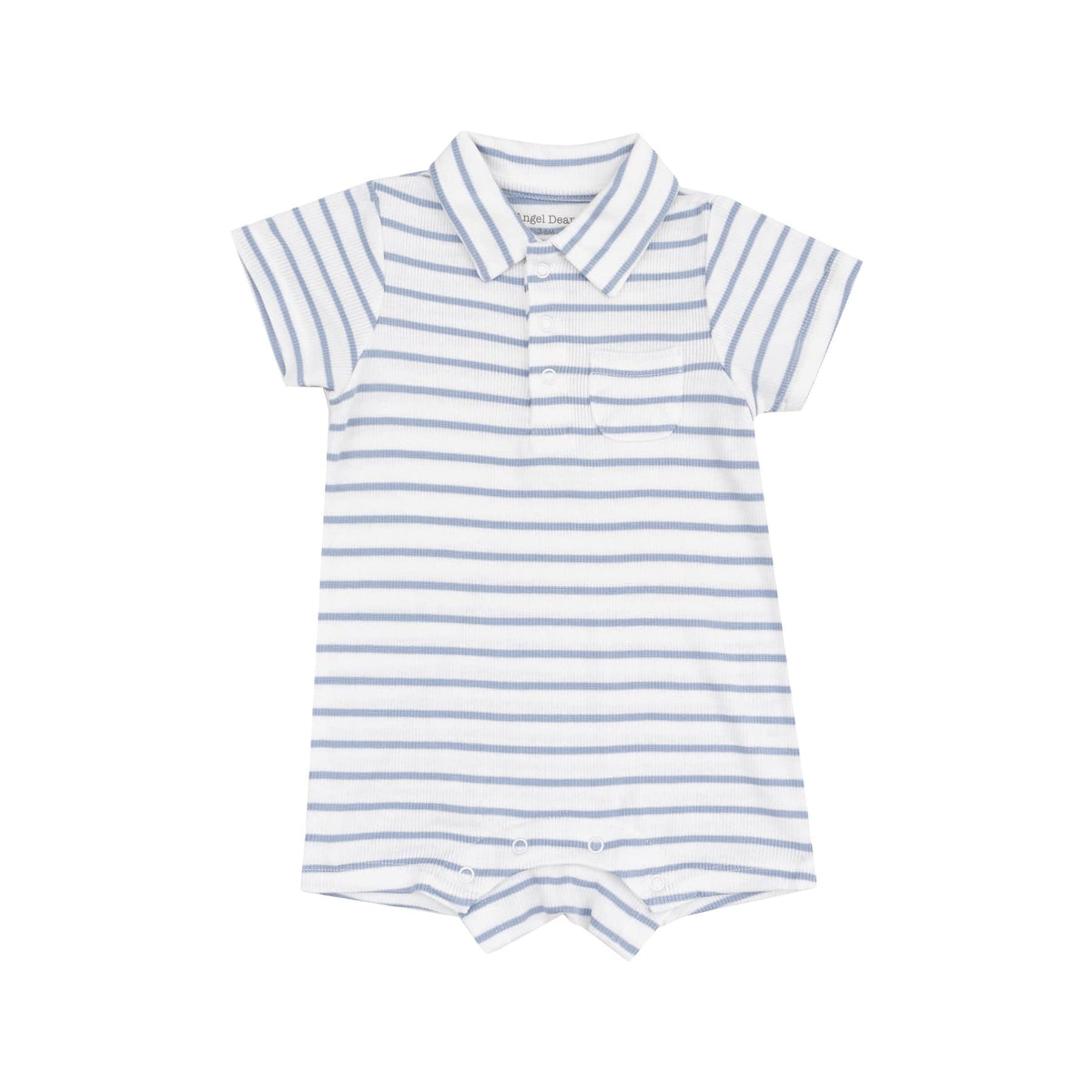 Angel Dear Angel Dear French Stripe Dusty Blue Polo Shortie - Little Miss Muffin Children & Home