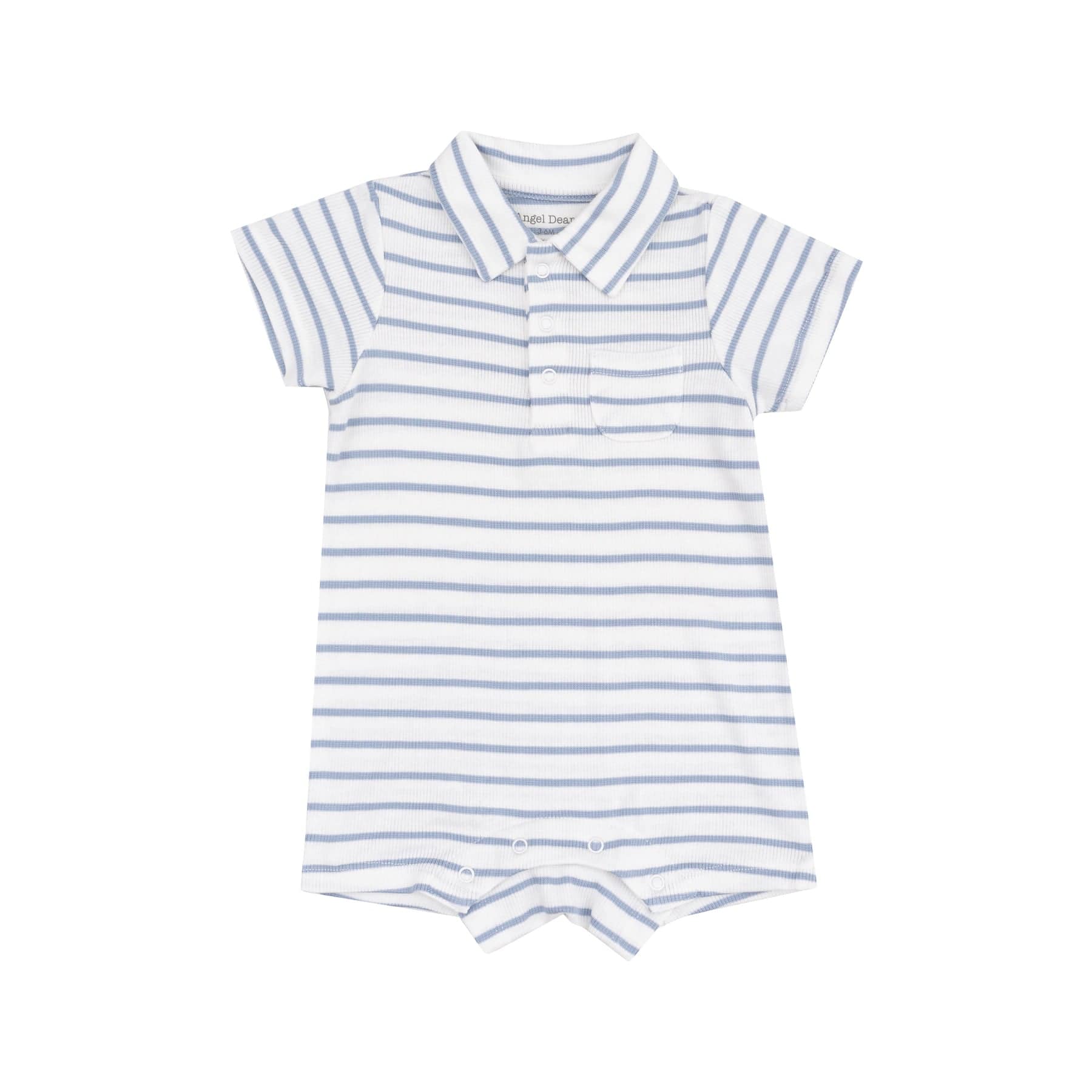 Angel Dear Angel Dear French Stripe Dusty Blue Polo Shortie - Little Miss Muffin Children & Home