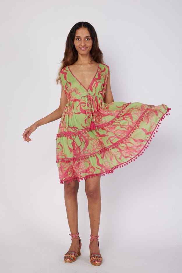 ModaPosa / Moda Fashion LLC ModaPosa Paula Cover Up Pink Green Spring - Little Miss Muffin Children & Home