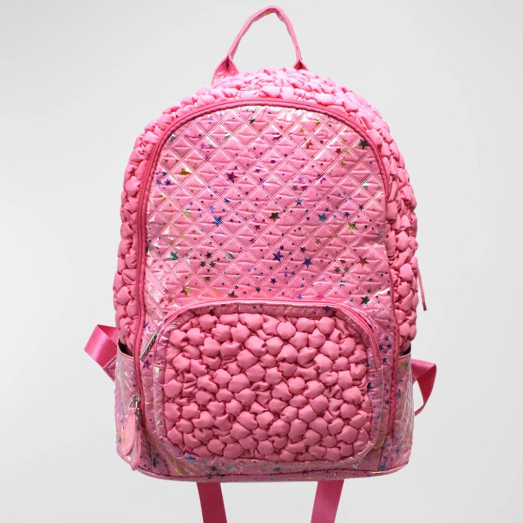 Bari Lynn Bari Lynn Metallic Star Popcorn Backpack Pink - Little Miss Muffin Children & Home