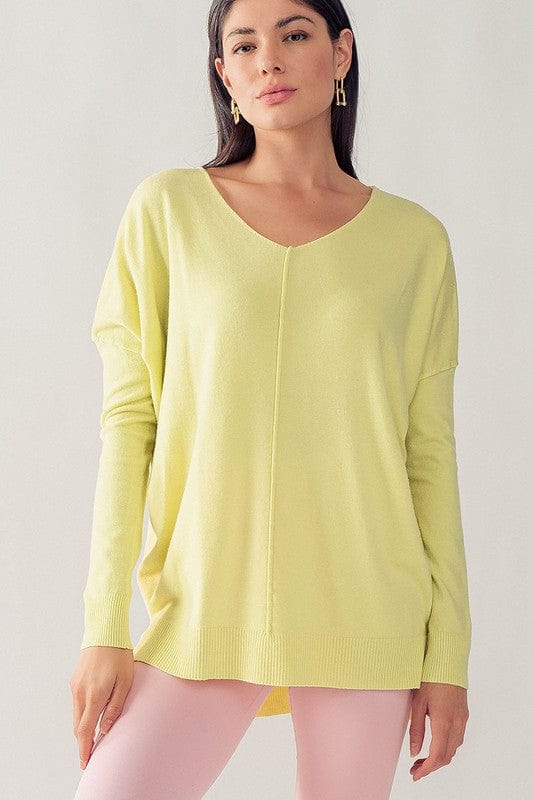 Urban Daizy Urban Daizy Anette Effortless Charm Tunic Top in Pale Lime - Little Miss Muffin Children & Home