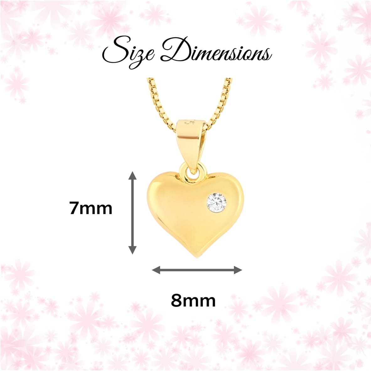 Girl’s 14K Gold-Plated Silver Puff Heart 14" Necklace