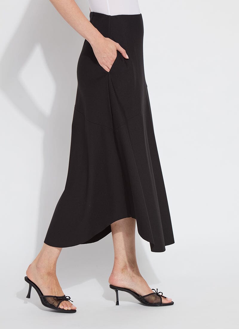 Drapey Ponte A-Line Midi Skirt