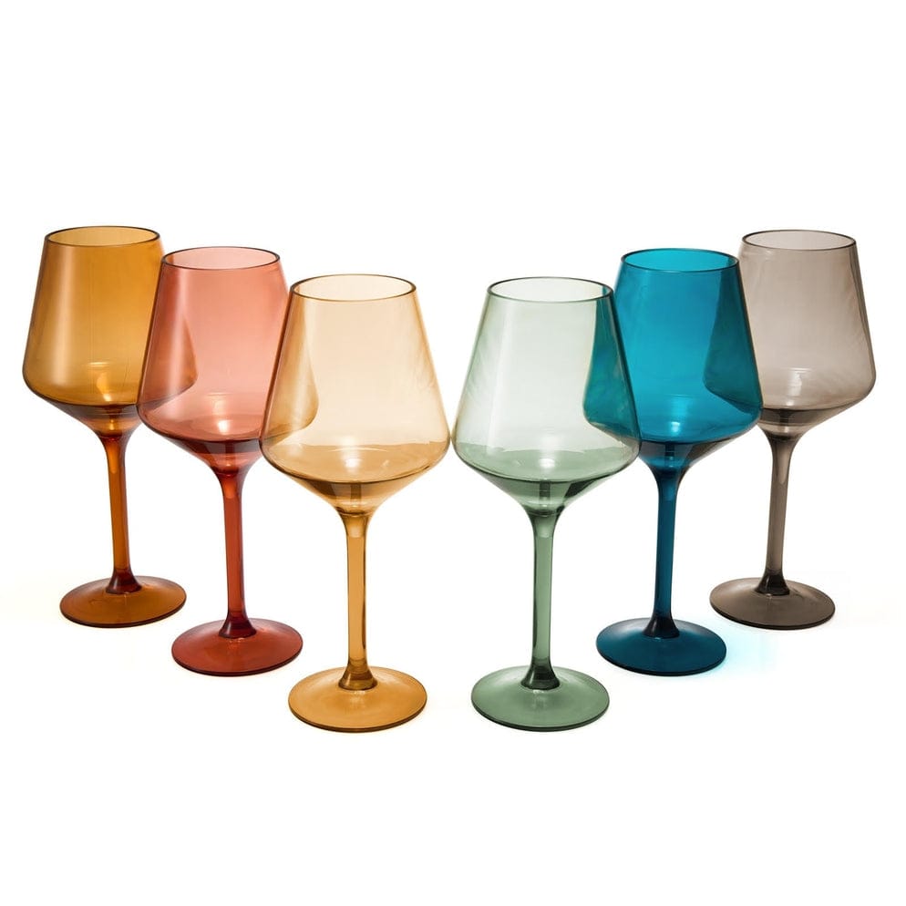 Unbreakable Acrylic Pastel Wine Glasses Set of 6