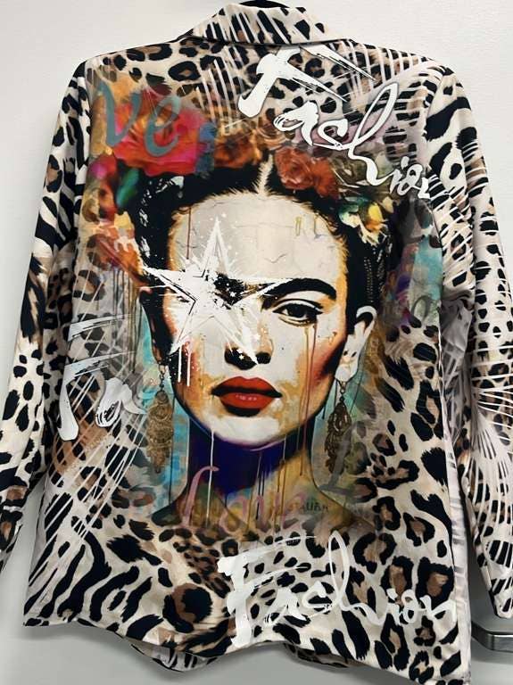 Italian Frida Leopard Print Blazer