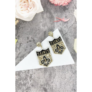 JHP Collection Saints Shield Glitter Post Earring