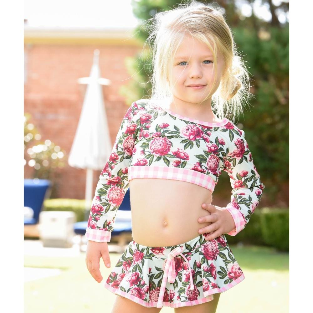 Sugar Bee Clothing Sugar Bee Clothing Peonies Skirt Bikini - Little Miss Muffin Children & Home