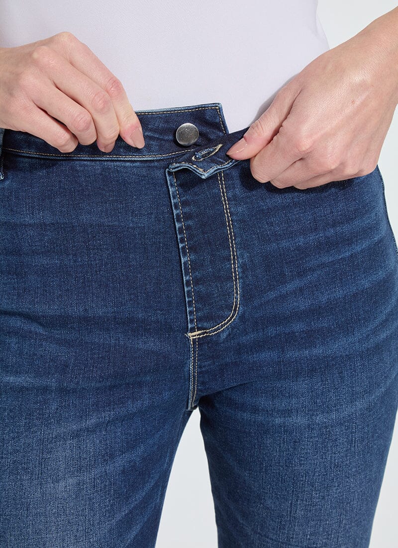 Lysse Estelle Everyday Flare Denim, Dark Midwash, 32 Inseam - Little Miss Muffin Children & Home