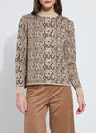 Declan Mock Neck Lux Camel Snake Jacquard Sweater