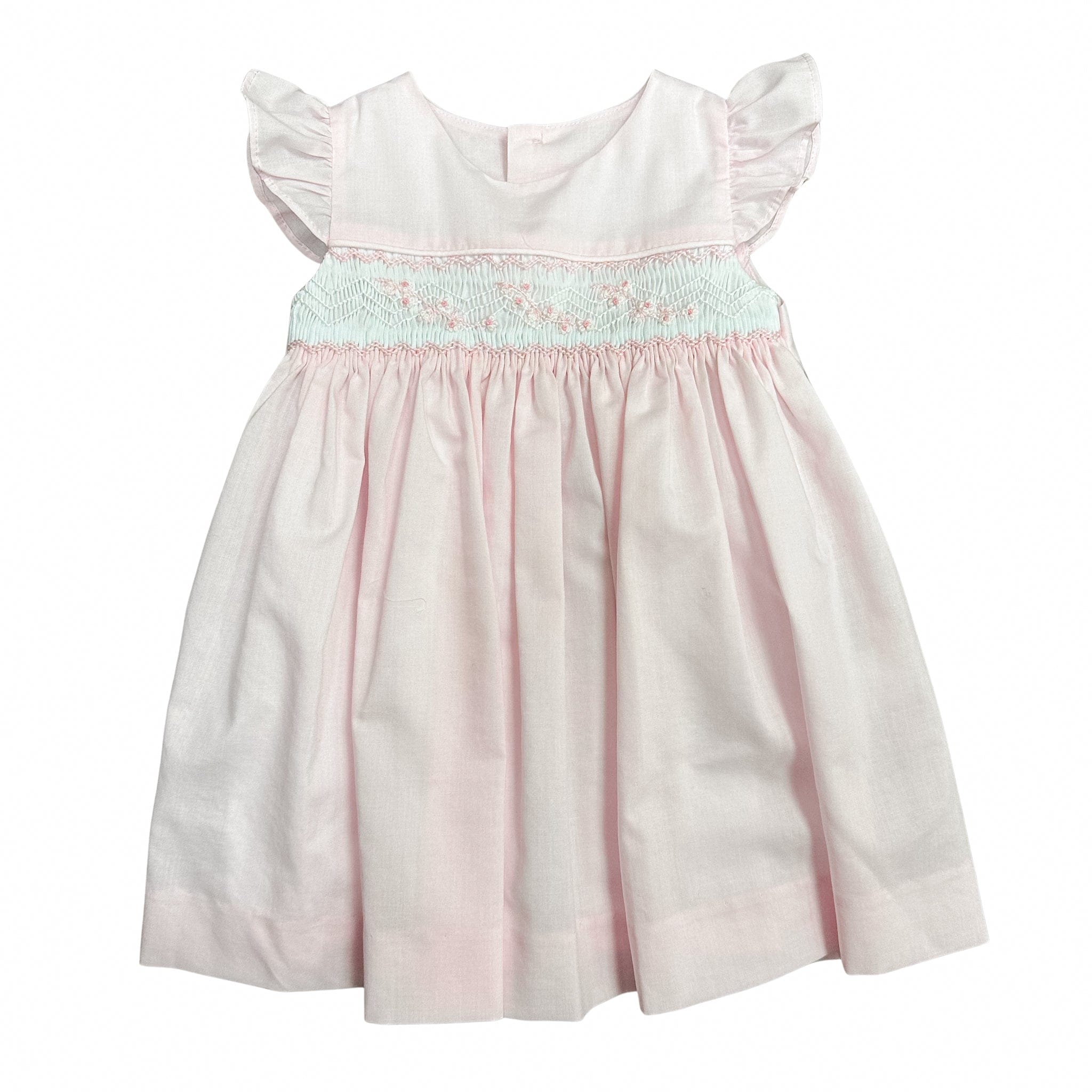 Casero & Associates Pink Combo Smock Batista Dress - Little Miss Muffin Children & Home