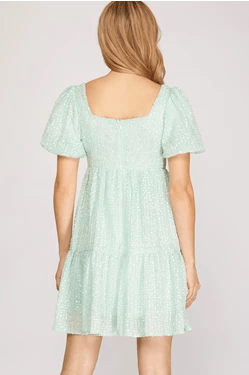 She & Sky She & Sky Square Neck Tiered Babydoll Dress - Little Miss Muffin Children & Home