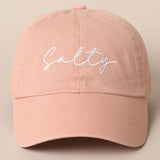 Fashion City Salty Embroidered Baseball Cap, Dusty Pink