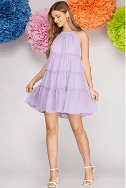 She & Sky She & Sky Halter Neck Swiss Dot Dress - Little Miss Muffin Children & Home