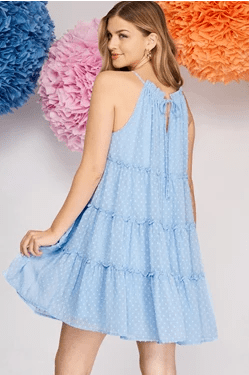 She & Sky She & Sky Halter Neck Swiss Dot Dress - Little Miss Muffin Children & Home