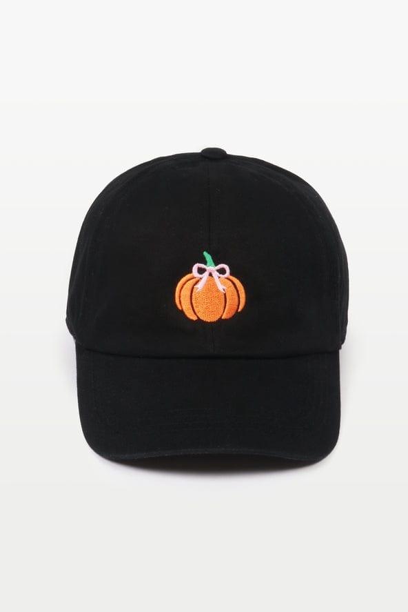David and Young Fall Pumpkin Embroidered Baseball Cap in Black - Little Miss Muffin Children & Home