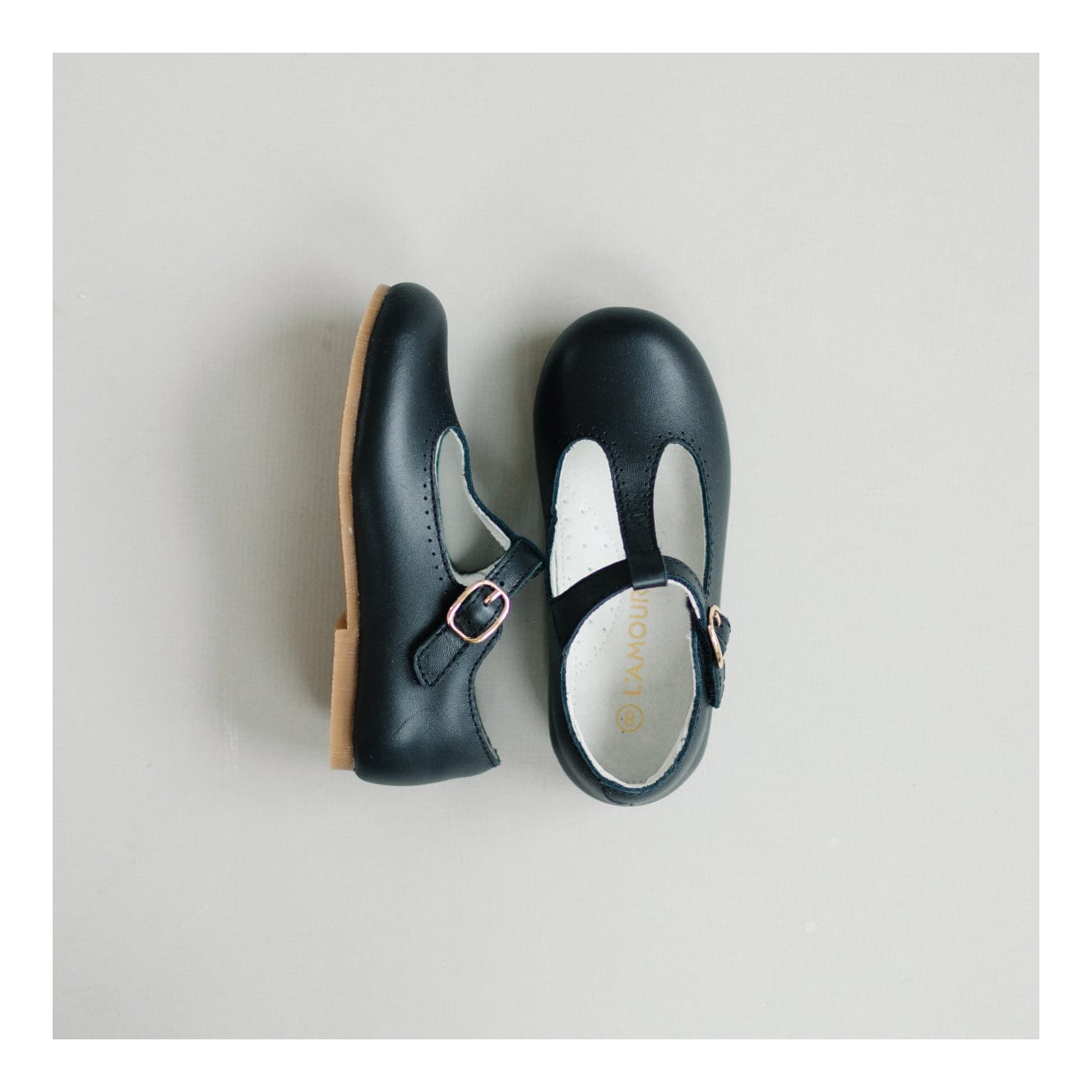 L'Amour Shoes L'Amour Eleanor T-Strap Flat in Black - Little Miss Muffin Children & Home
