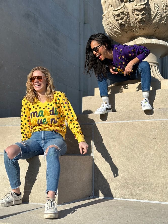 Mardi Gras Creations Mardi Gras Creations ASP Adult MARDI QUEEN V-Neck Pullover - Yellow Haze - Little Miss Muffin Children & Home