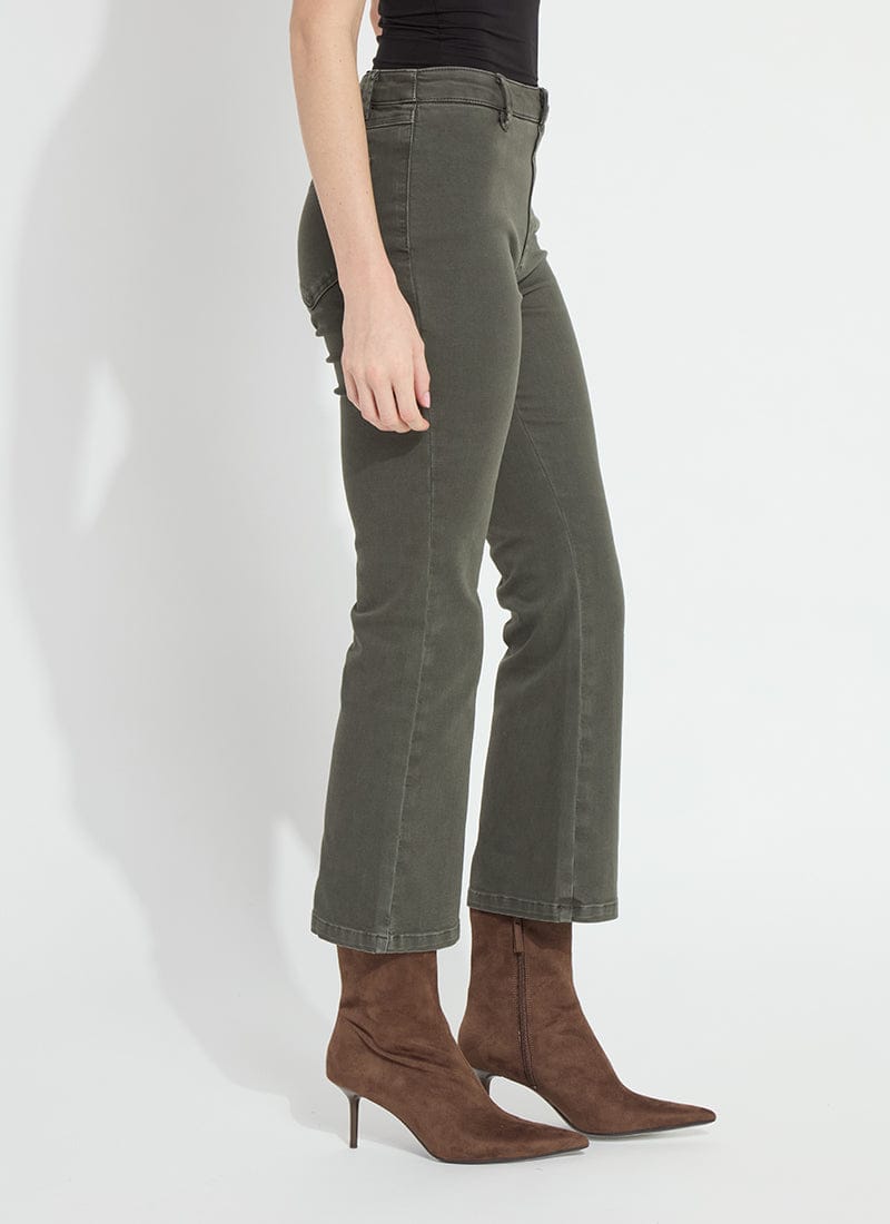 Lysse Ankle Estelle Everyday Flare Denim in Asutex Mosswood