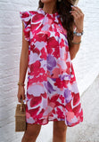 Rosa Clothing Summer Floral Flutter Sleeve Dress