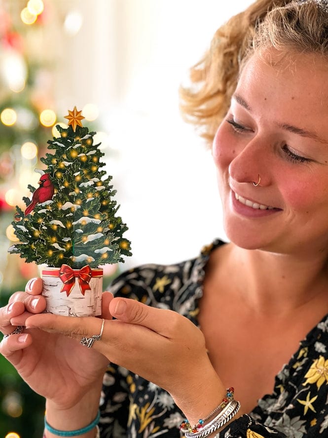 FreshCut Paper FreshCut Paper Merry Mini Tree Pop-Up Greeting Card - Little Miss Muffin Children & Home