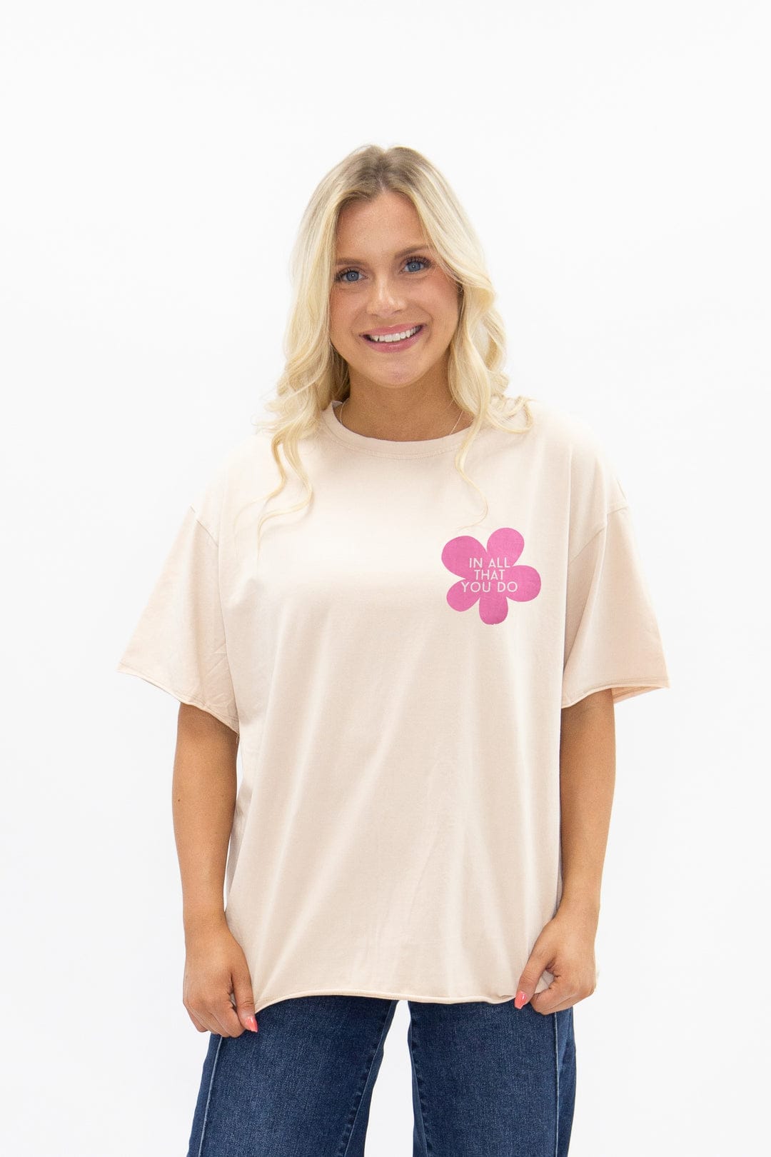 Lead with Grace Beige T-Shirt