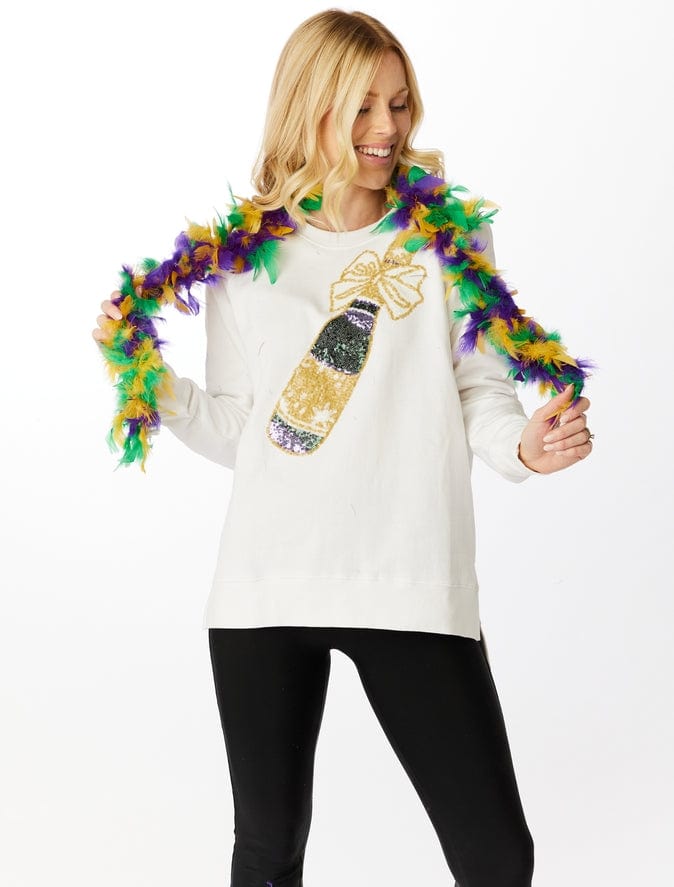 Stewart Simmons Stewart Simmons The Mardi Gras Champagne Sequin Sweatshirt - Little Miss Muffin Children & Home