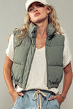 Fashion Week Haven Puffer Vest in Olive - Little Miss Muffin Children & Home