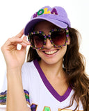 SongLily Mardi Gras Chenille NOLA Baseball Cap Purple