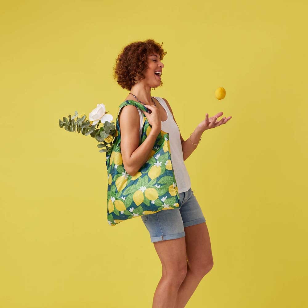 Rock Flower Paper Rock Flower Paper Vintage Lemons Blu Bag Reusable Shopper Tote - Little Miss Muffin Children & Home