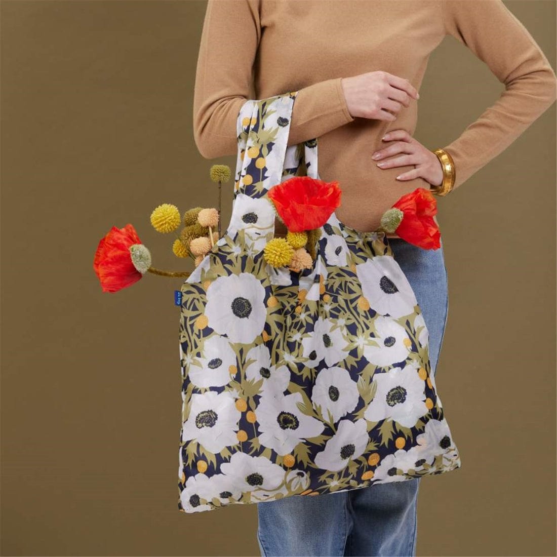 Rock Flower Paper Rock Flower Paper Anemone Poppy Blu Bag Reusable Shopper Tote - Little Miss Muffin Children & Home