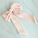 Ellison+Young Doubled Satin Bow Hair Clip in Pink