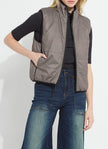 Lysse Rowyn Reversible Sleeveless Puffer Vest in Donegal Tweed