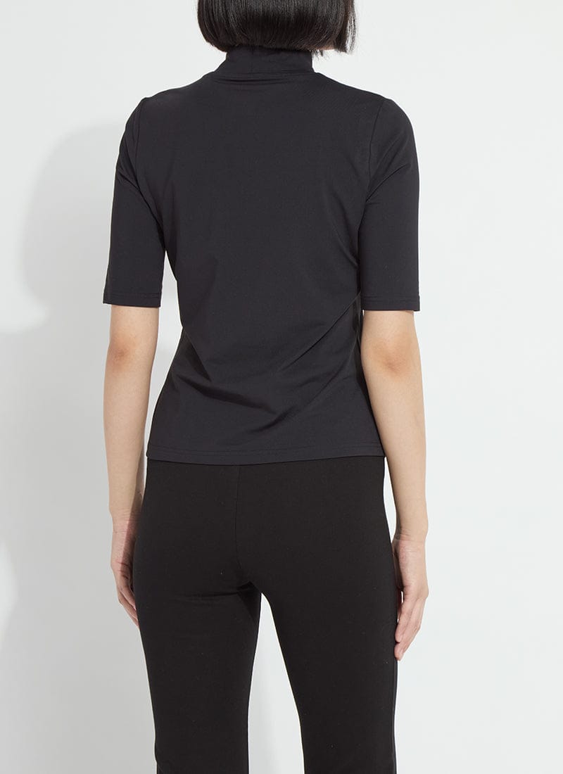 Lysse Clara Mockneck Elbow Sleeve Top in Black