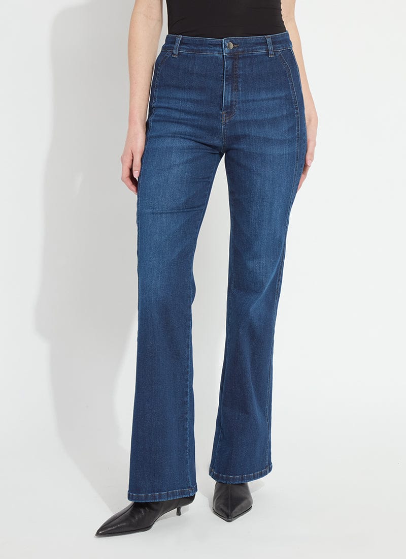Liora Zip Front Denim Trouser in Dark Authentic Midwash