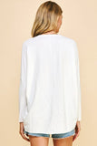 Pinch Dolman Sleeve V-Neck Sweater in Ivory