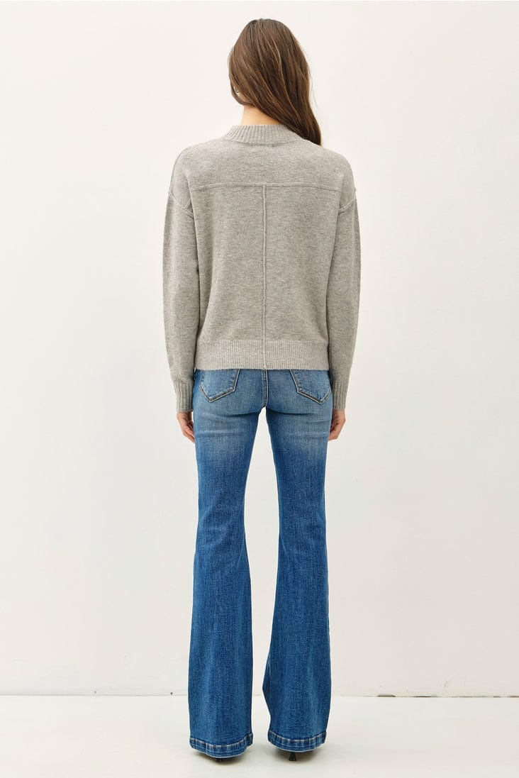 Be Cool Be Cool Cozy Drop Shoulder Sweater with Rib Detail in Mocha - Little Miss Muffin Children & Home