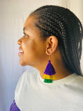 Mardi Gras Creations Purple, Green & Gold Tassel Earrings