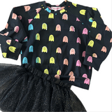 Joyous and Free Joyous and Free Multi~colored Ghost Sweatshirt adorned with Sequins - Little Miss Muffin Children & Home