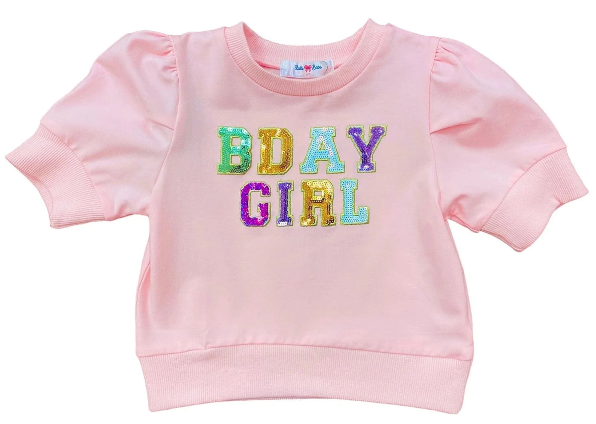 Lulu Bebe Lulu Bebe Lily Bday Girl Puff Sleeve Top - Little Miss Muffin Children & Home